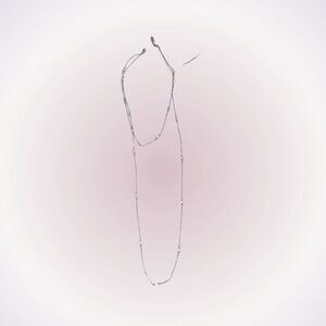 Silver layered two chain necklace | Sz OS